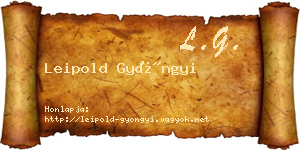 Leipold Gyöngyi névjegykártya